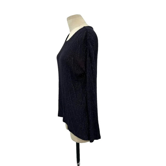 Generation Love Pointelle Lurex Metallic Navy Blue‎ Sweater Size XS / S - Picture 4 of 8